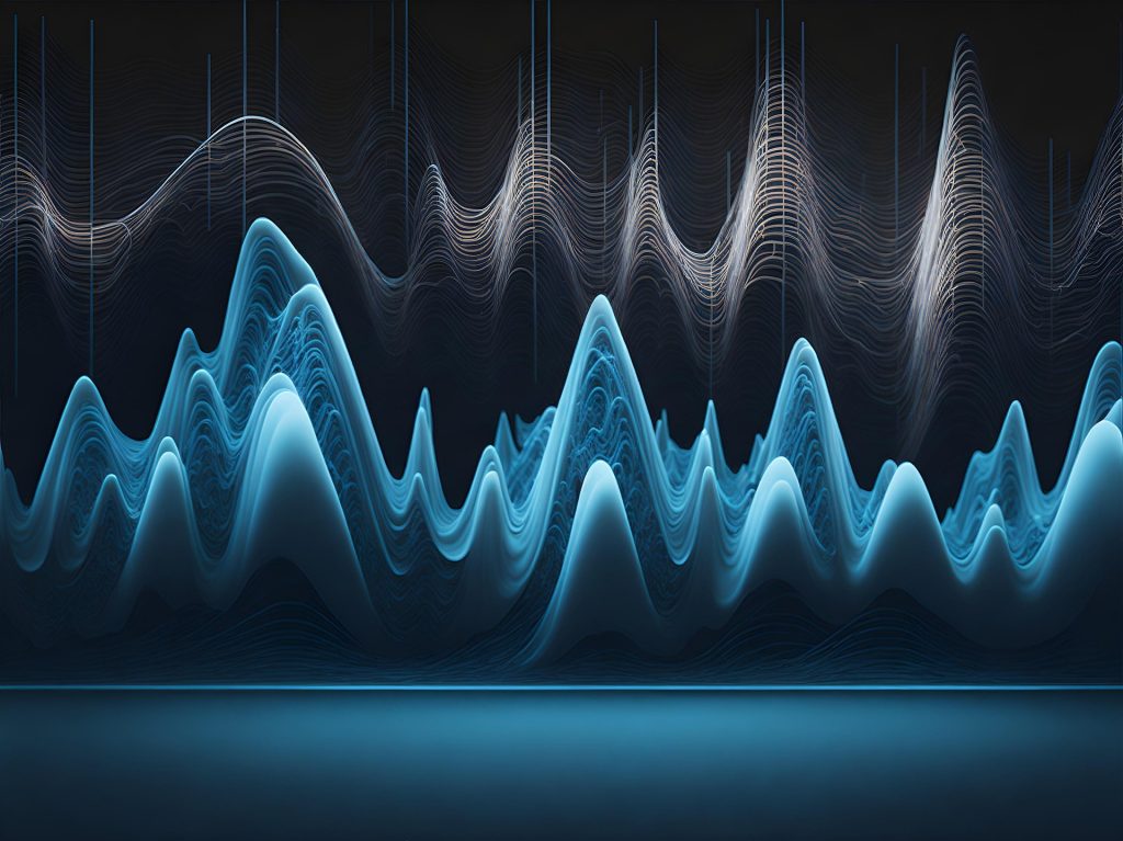 Ondas de sonido en azul
